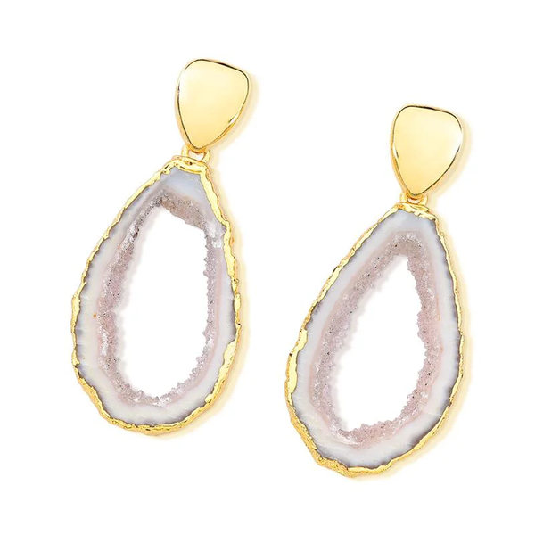 Geode Stone Pendant Rustic Stones Earring