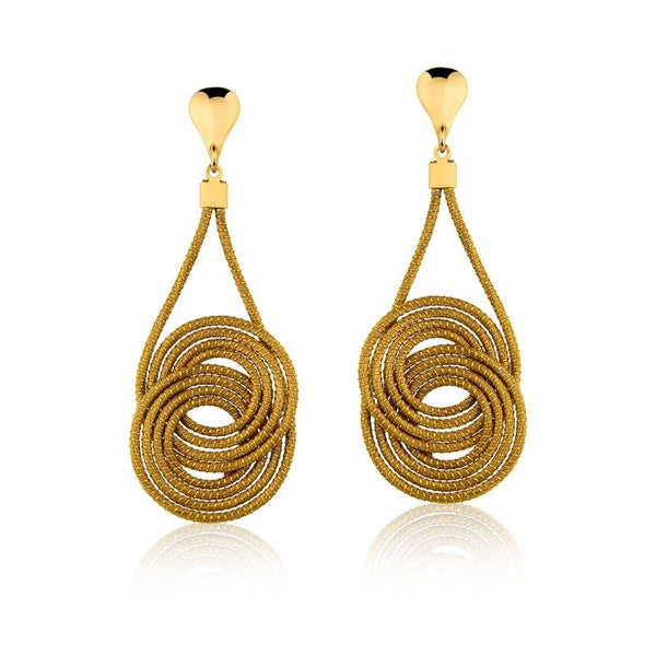 Entwined Golden Grass Hoop Earrings