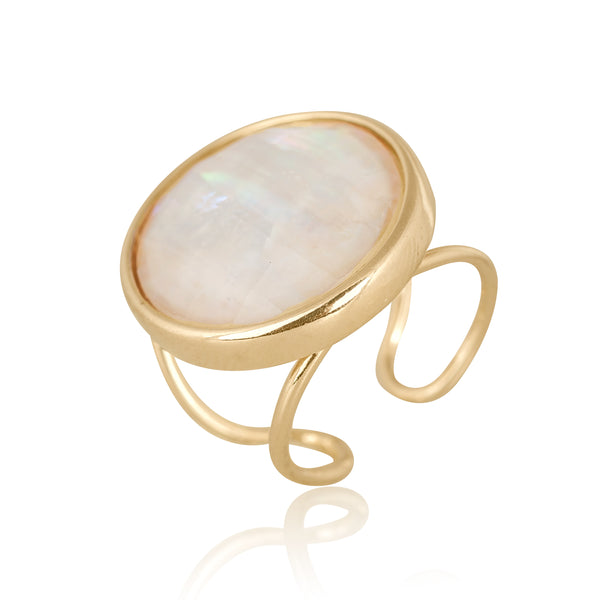 Faceted Nautilus Oval Ring