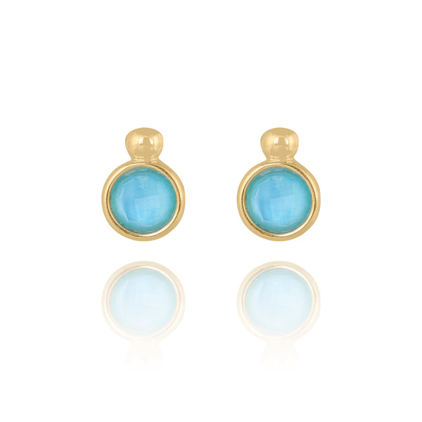 Blue Agate round earrings