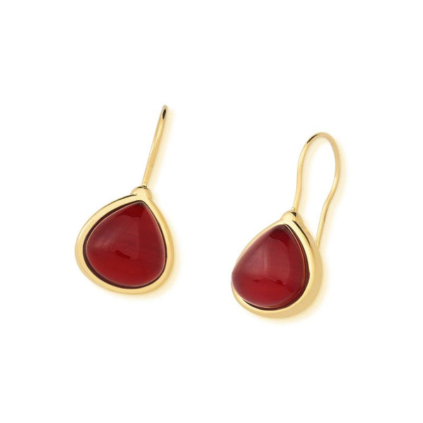 Drop Earring Hook Red Agate