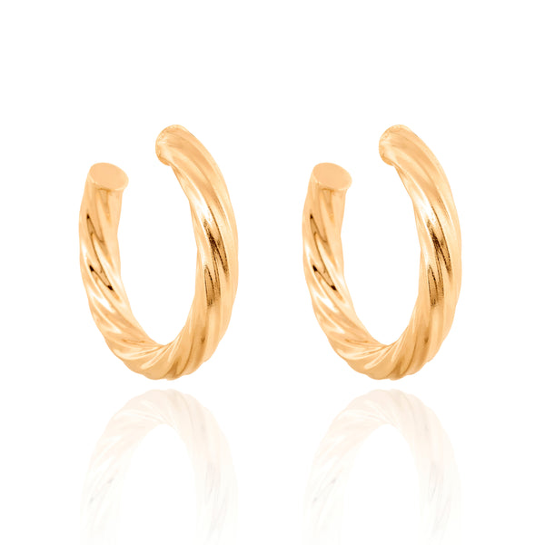 Coarse twisted hoop earrings