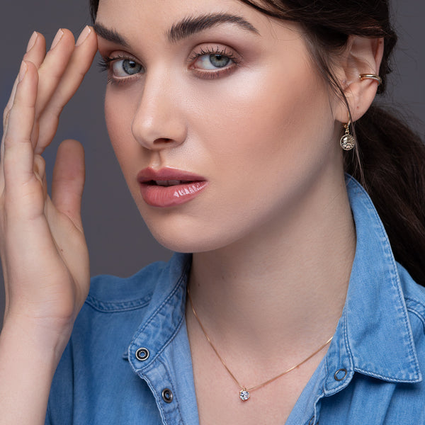 Crystal Point necklace with zirconia