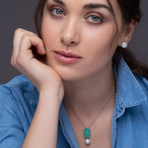 Drop From The Sky and The Moon Necklace