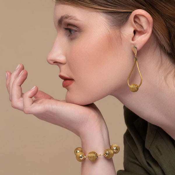 Golden Grass Bracelet 5 spheres