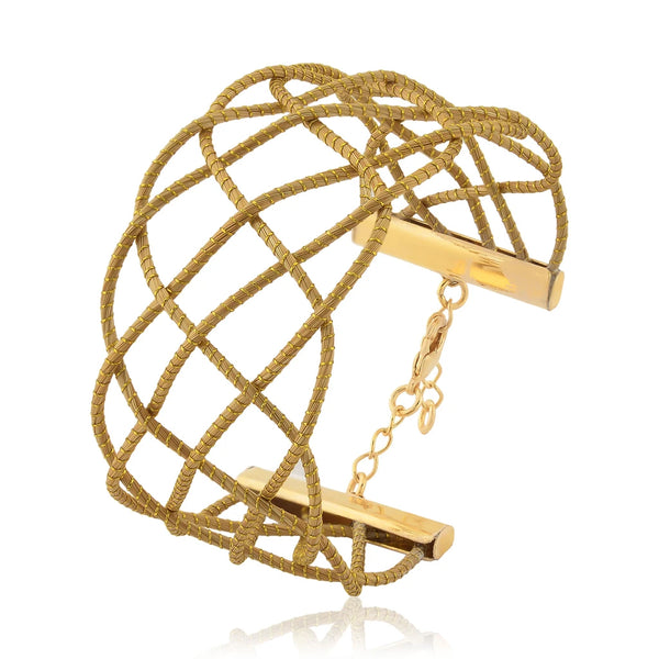 Golden Grass Bracelet Wires Interlaced