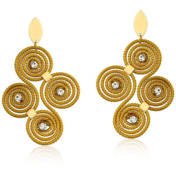 Golden Grass Earrings Mandalas Infinite