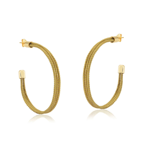 Golden Grass Hoop Earrings