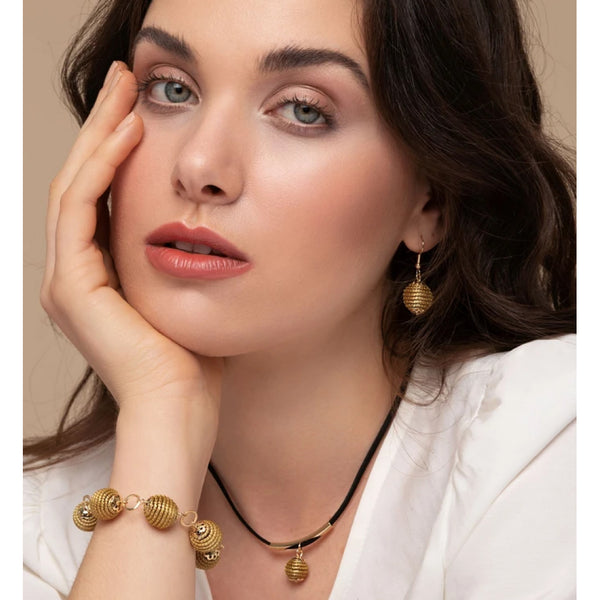 Golden Grass Sphere Choker Necklace