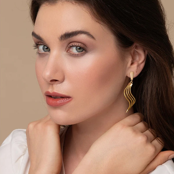 Golden Grass Waves Earrings