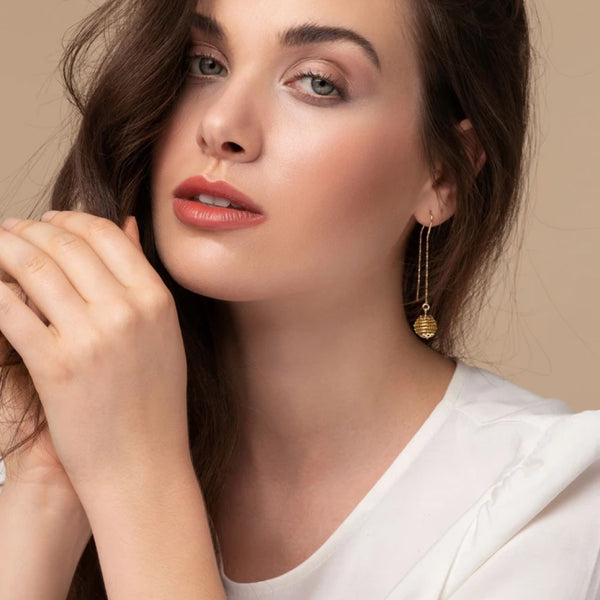 Golden Grass pendulum earrings