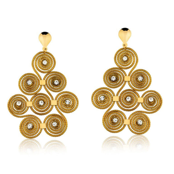 Infinity Capim Dourado Mandalas Earrings studded with zirconias