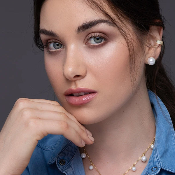 Shell Pearl Oval Earrings