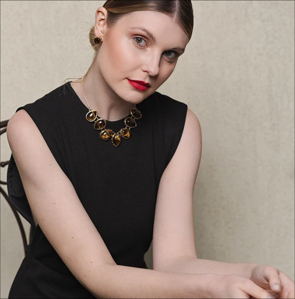 Tiger's Eye Earrings and Necklace Set
