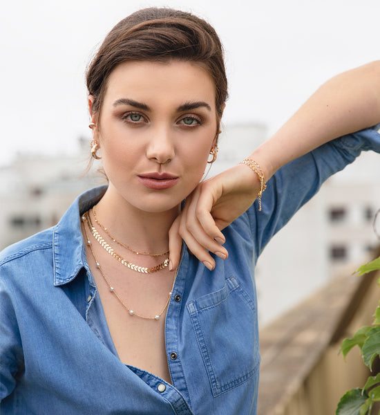 Necklace with dots and Shell Pearls