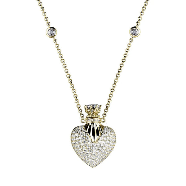 Perfume Heart Pendant Necklace Golden