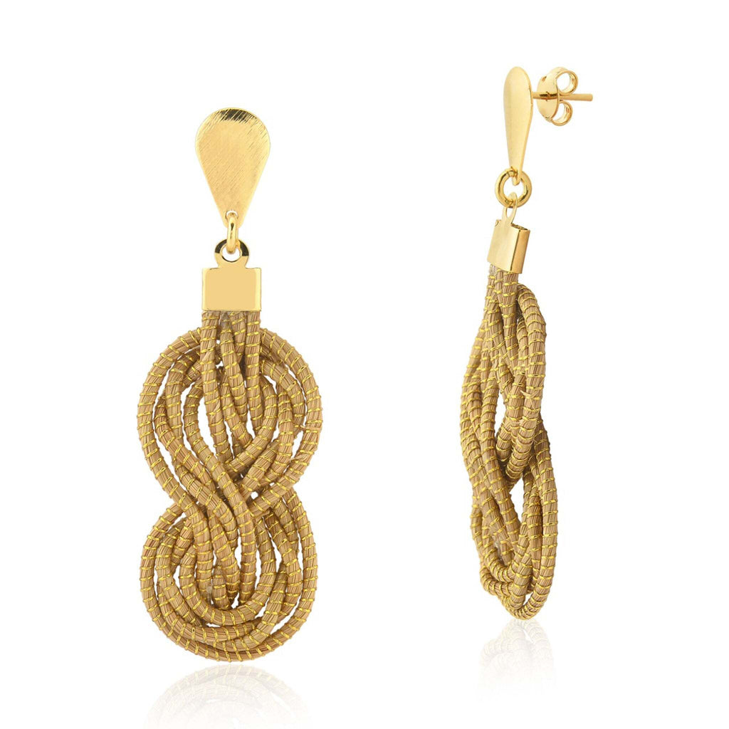 Golden Grass and Infinite Interlaced Earring