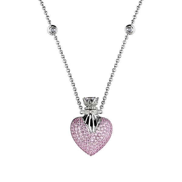 Perfume Heart Pendant Necklace 541 Pink