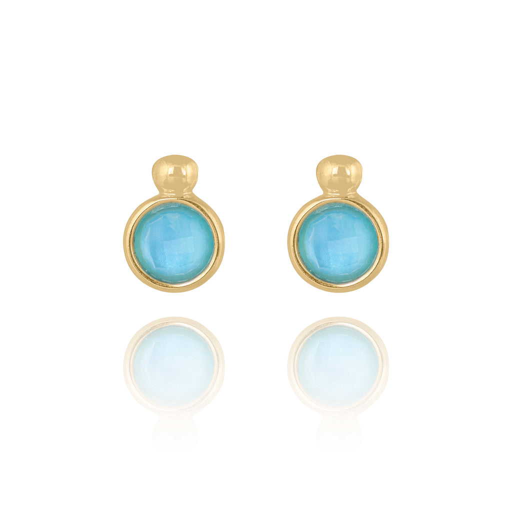 Blue Agate round earrings