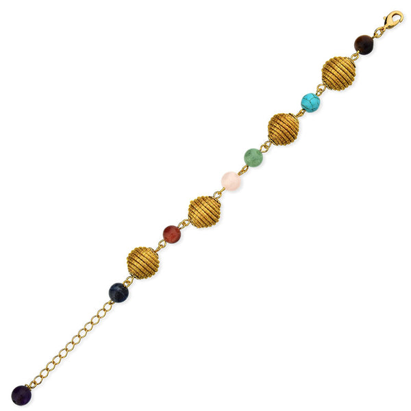 Bracelet Mix of Stones and Golden Grass
