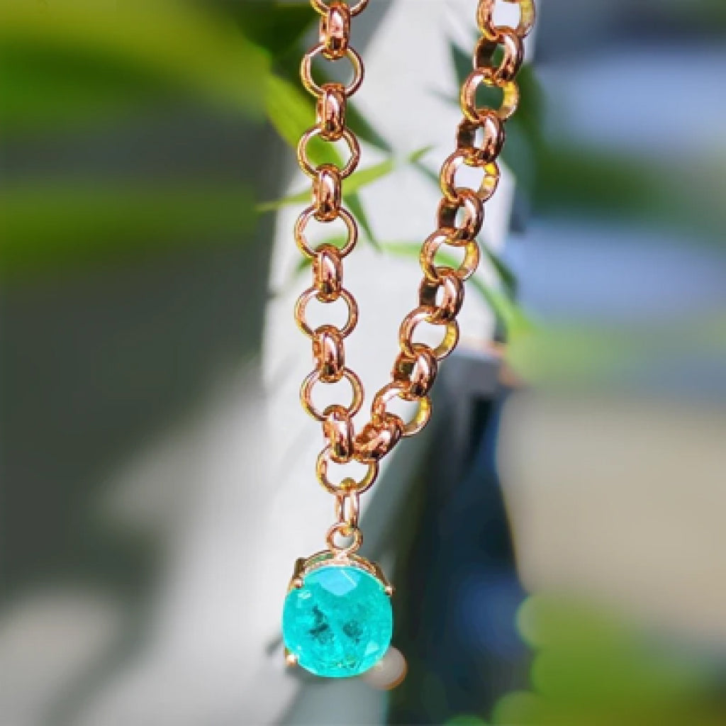 Chains Necklace and Green Tourmaline