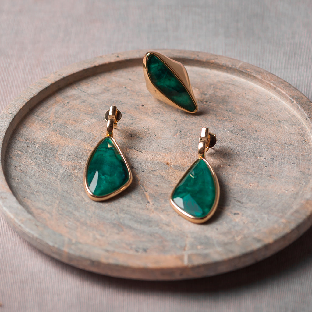 Emerald Triangle Earring