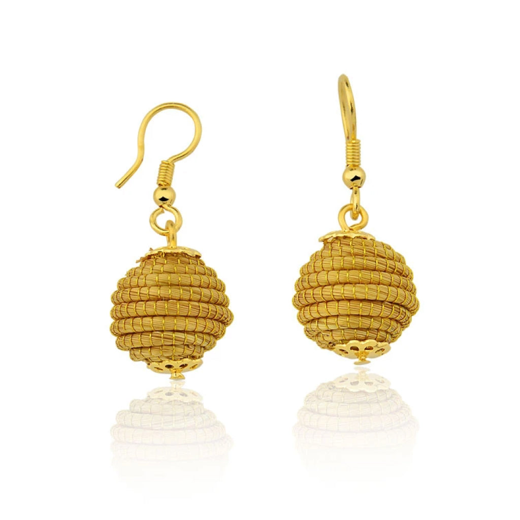 Golden Grass Globo Earrings 2cm