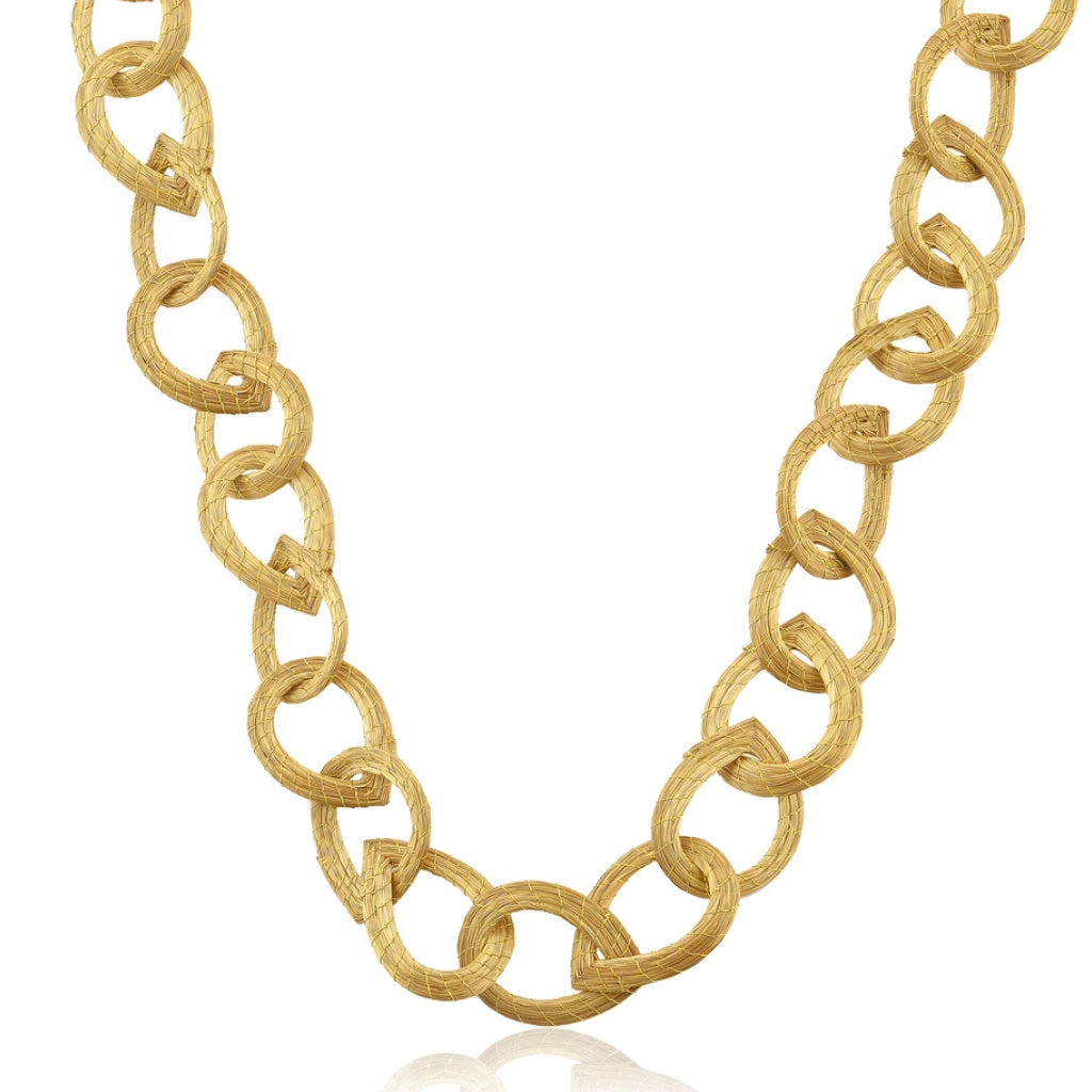 Golden Grass Interlaced Drops Necklace
