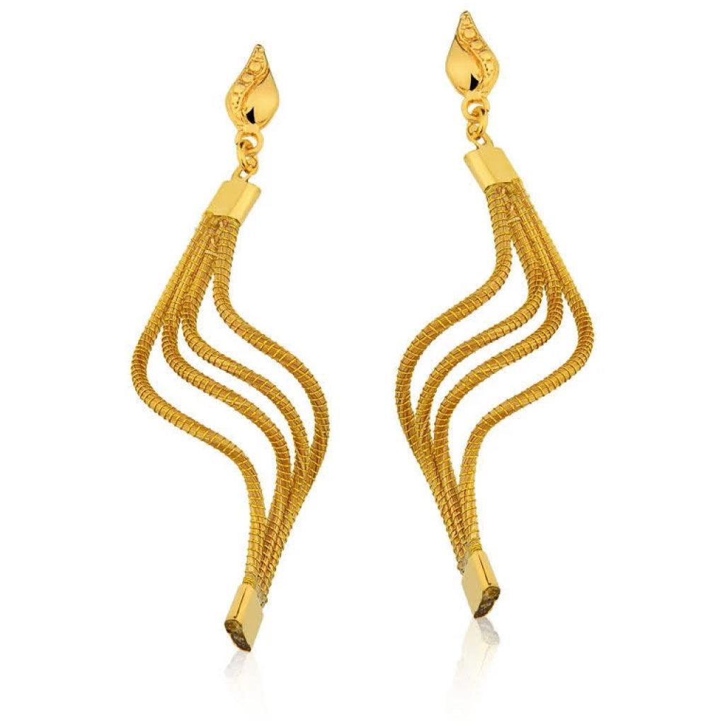 Golden Grass Waves Earrings