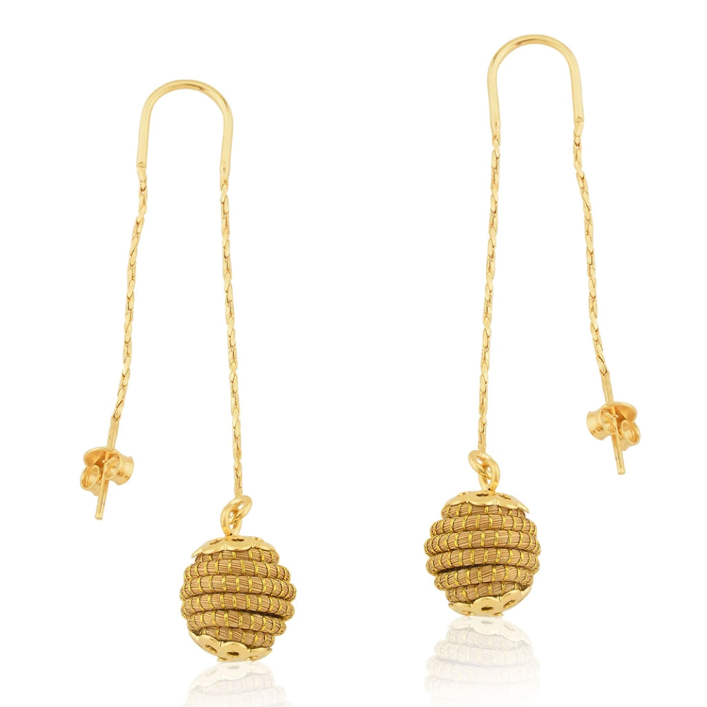 Golden Grass pendulum earrings