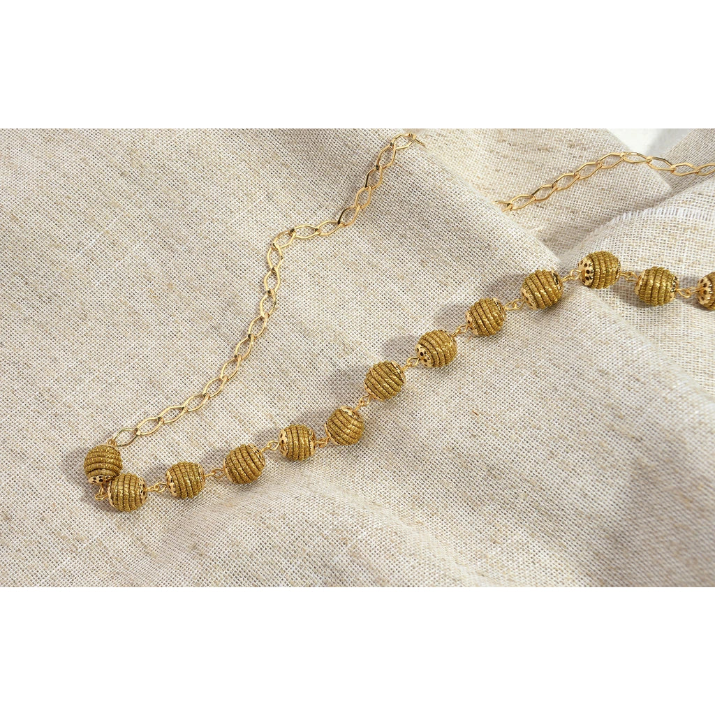 Necklace Golden Grass spheres and chains