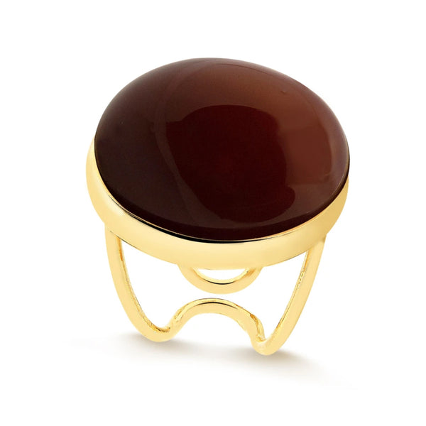 Red Agate Oval Ring