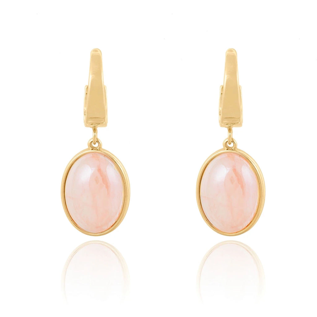 Rose Quartz oval earrings