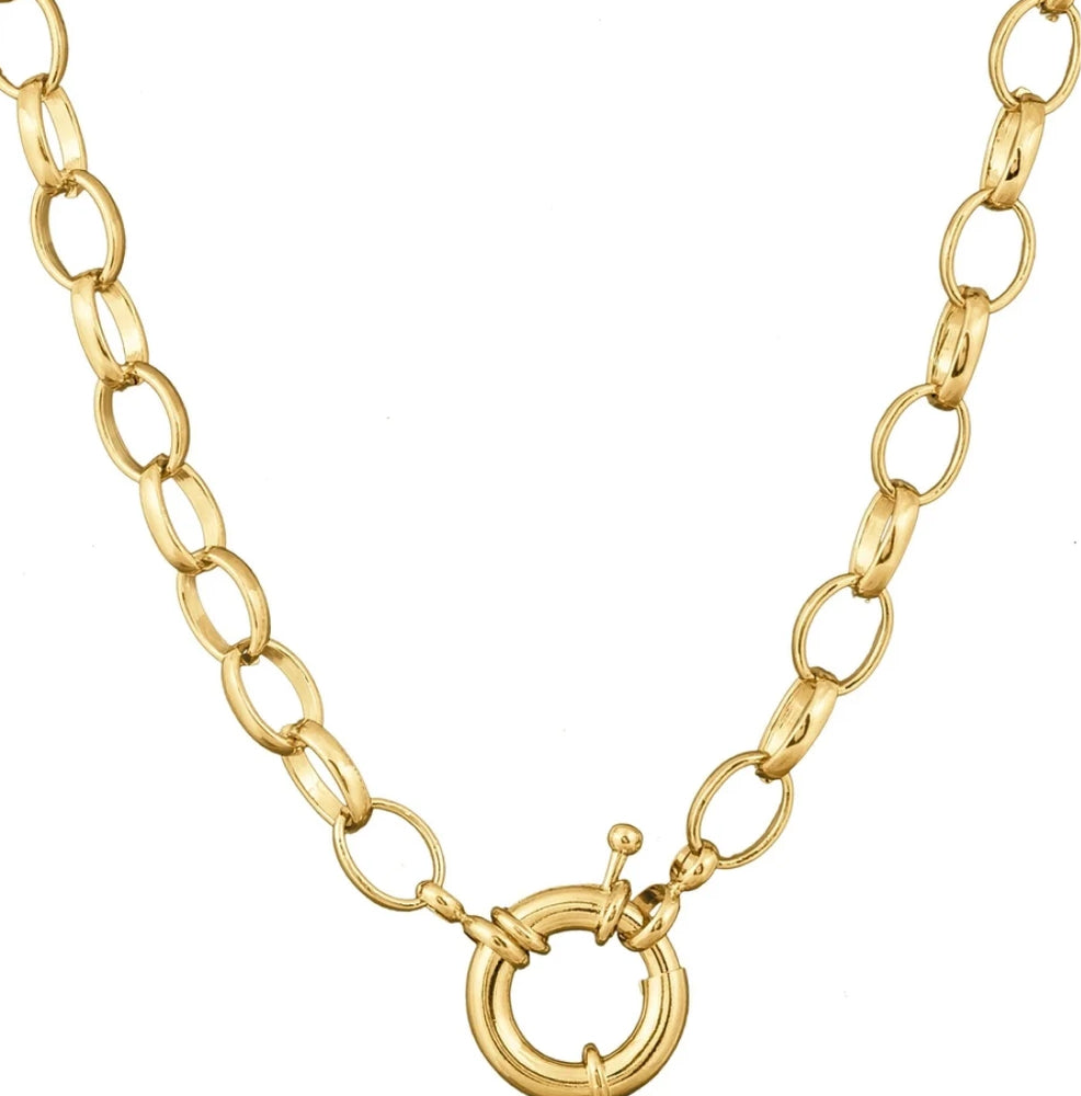 Wide link chain necklace