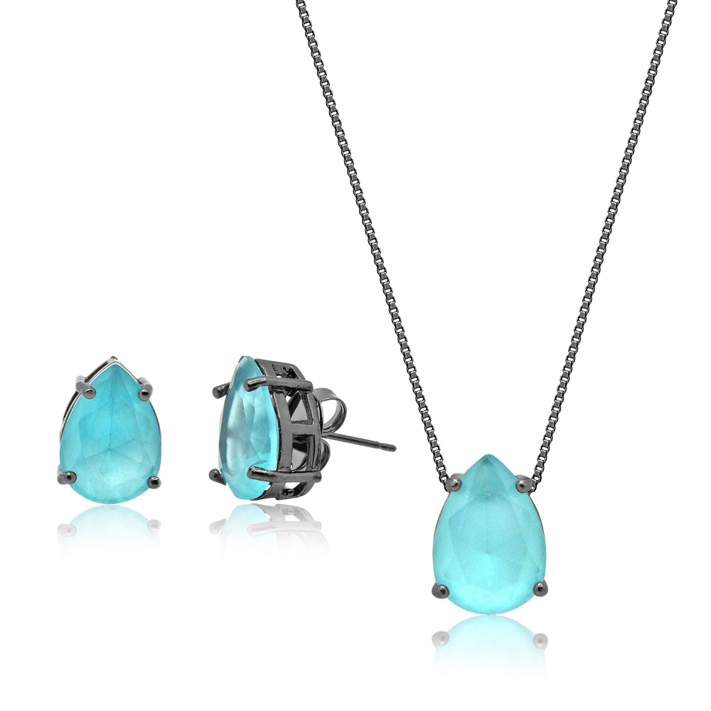 Blue Sky Drops Earrings and Necklace Set