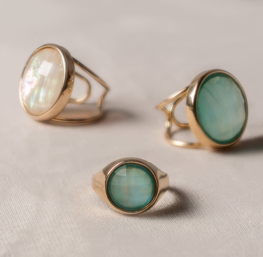 Faceted Nautilus Oval Ring